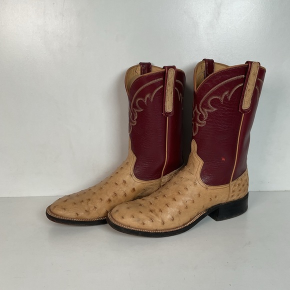 Anderson Bean Ostrich Quill Roper Boots 8 B Men’sWomen’s 9 Exotic USA Made